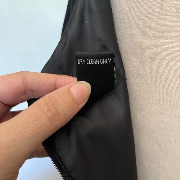 Virgo Chiffon Overlay Little Black Dress Size 10 Whimsygoth Midi Cocktail Sheer - Picture 13 of 14